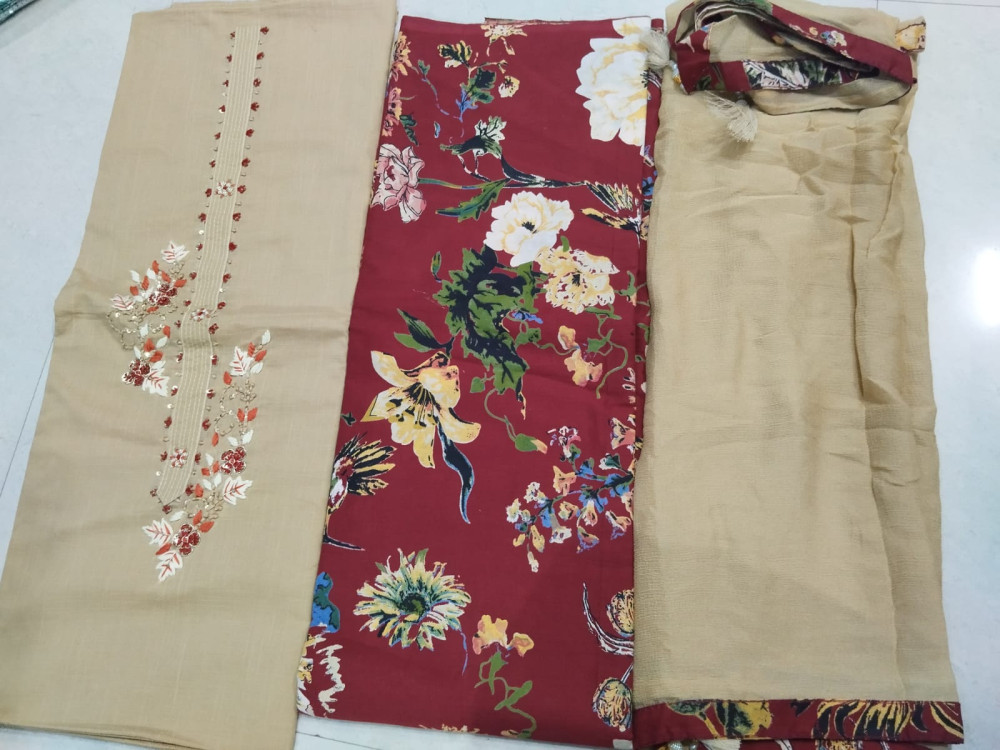 Cotton suit with Floral salwar